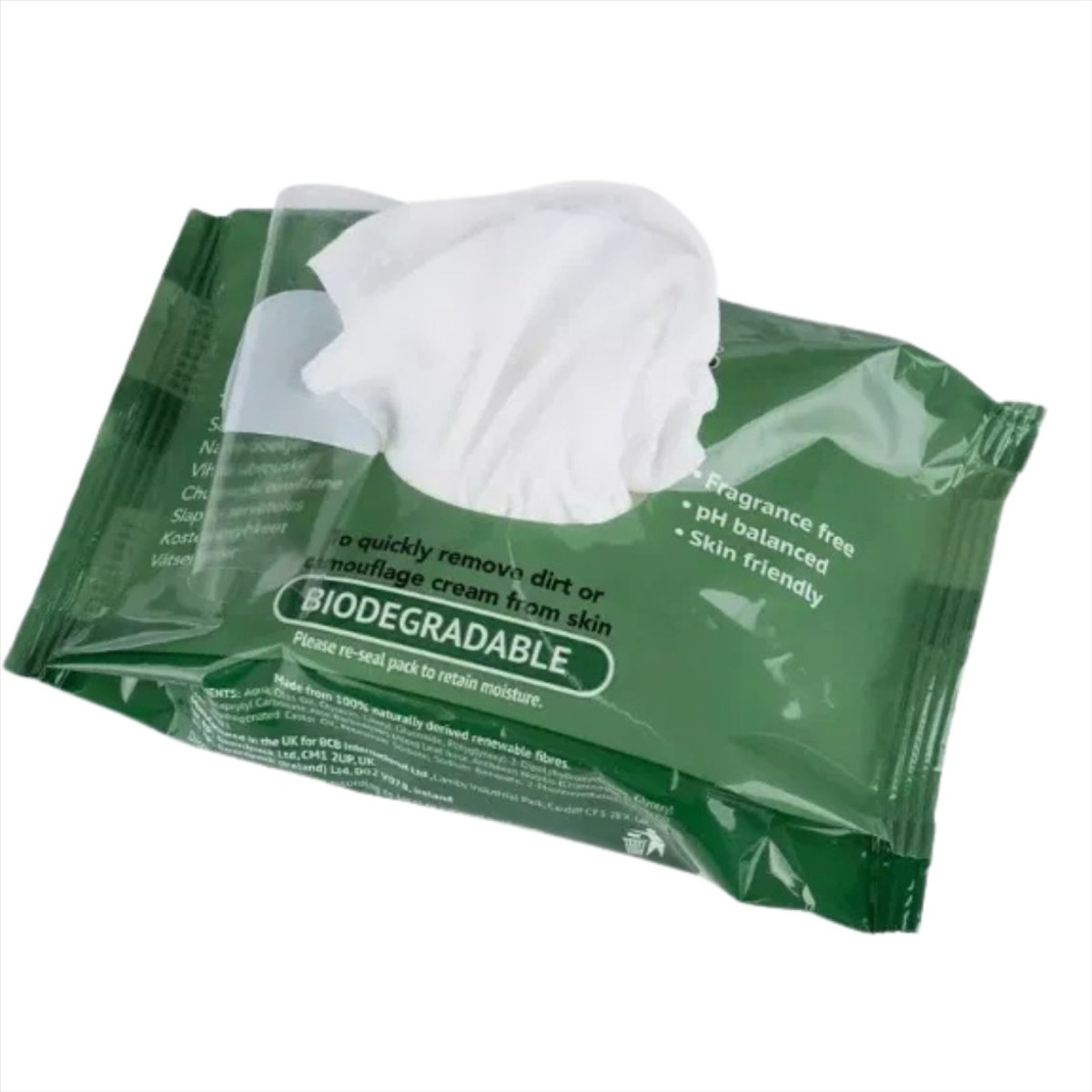 BCB Military Wet Wipes, 25er-Pack, biologisch abbaubar, hautfreundlich, pH-ausgeglichen