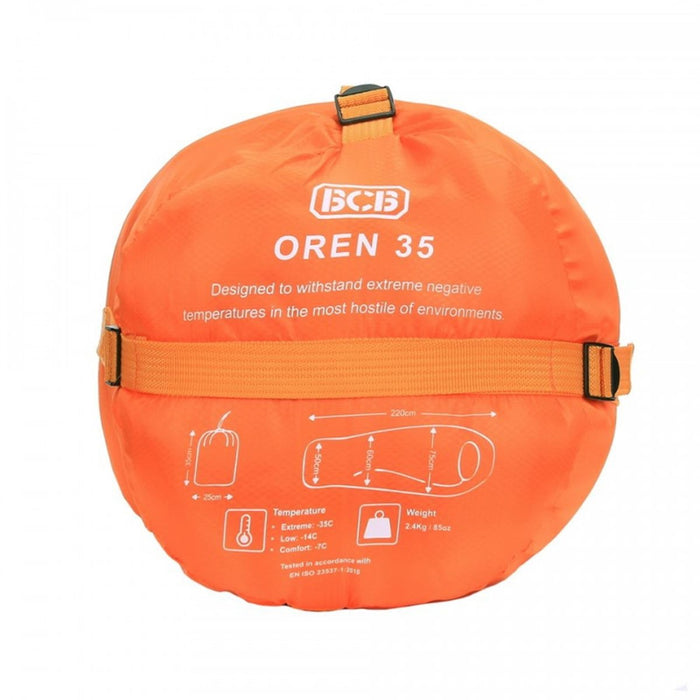 BCB Oren 35 Winterschlafsack für Erwachsene, kaltes Wetter, Camping, Outdoor, -14 °C, Orange – GoMilitar