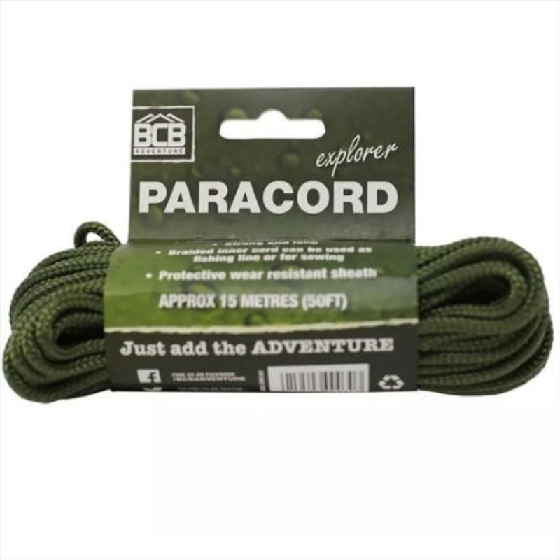 BCB Paracord 15m 50kg Breaking Strain Nylon Rope Survival Gear Olive Green 4
