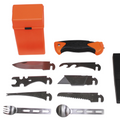 MFH Special 27-teiliges Survival-Kit, Utility-Tool-Box, Orange, Camping, Outdoor