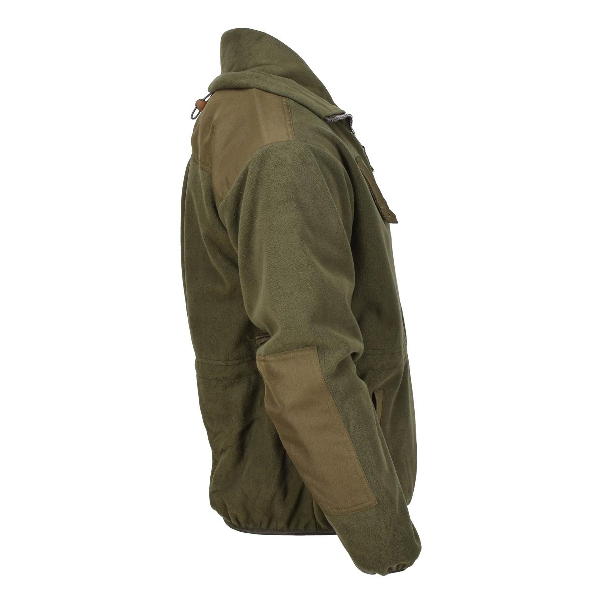 Blochl Brand Fleecejacke im österreichischen Militärstil, hoher Kragen, durchgehender Reißverschluss, atmungsaktiv