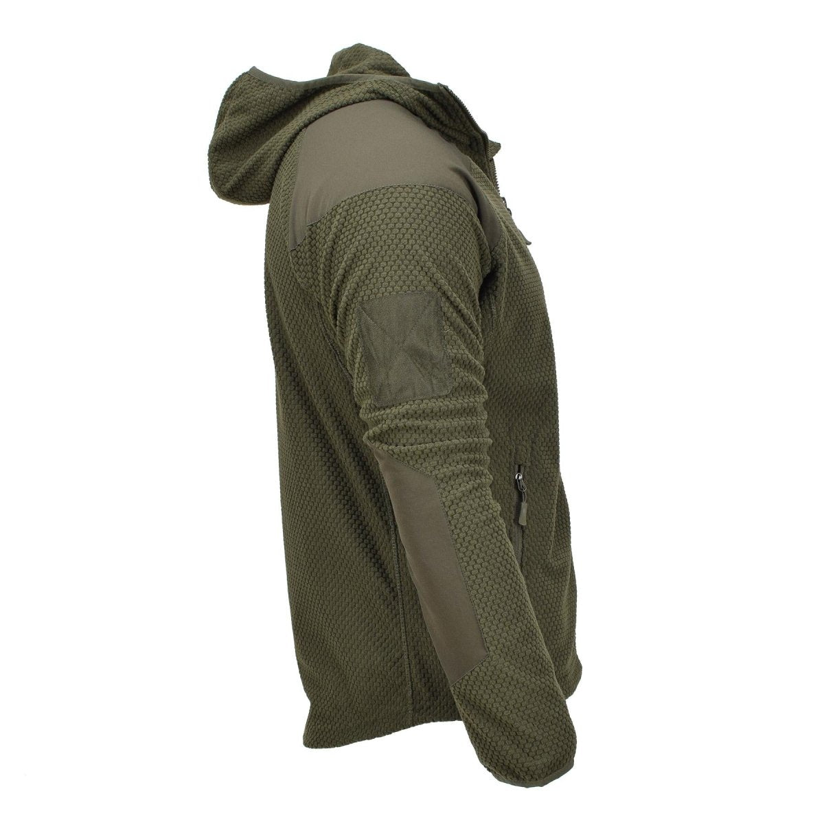 Blochl Brand Military Style Fleece Thermojacke mit Kapuze und verstärkter Olive NEU