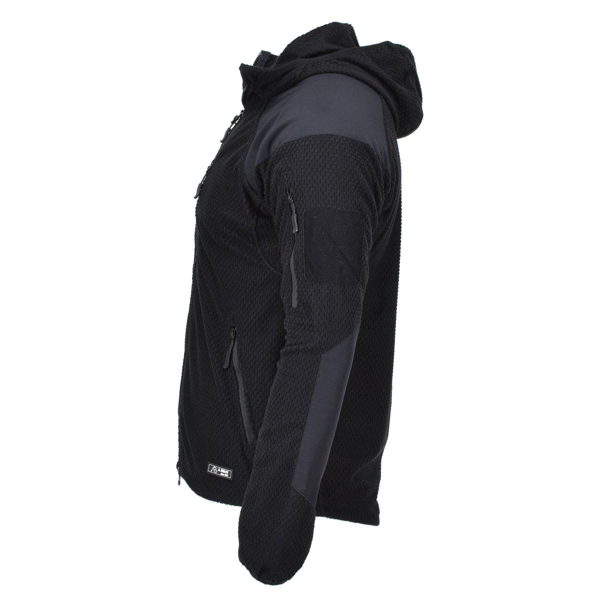 Blochl Brand Militär-Stil Thermojacke Fleece mit Kapuze verstärkt schwarz NEU