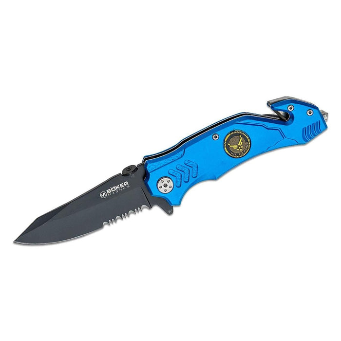 Klapptaschenmesser der Marke Böker Air Force Rescue, Griff aus Stahl 440A und Aluminium – GoMilitar