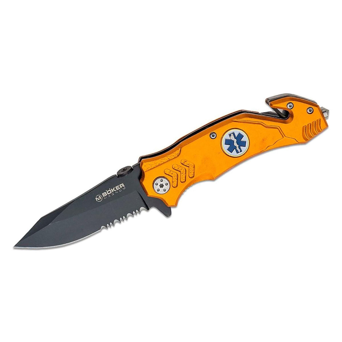 Böker Marken-Klapptaschenmesser EMS Rescue Edelstahl 440A Glasbrecher
