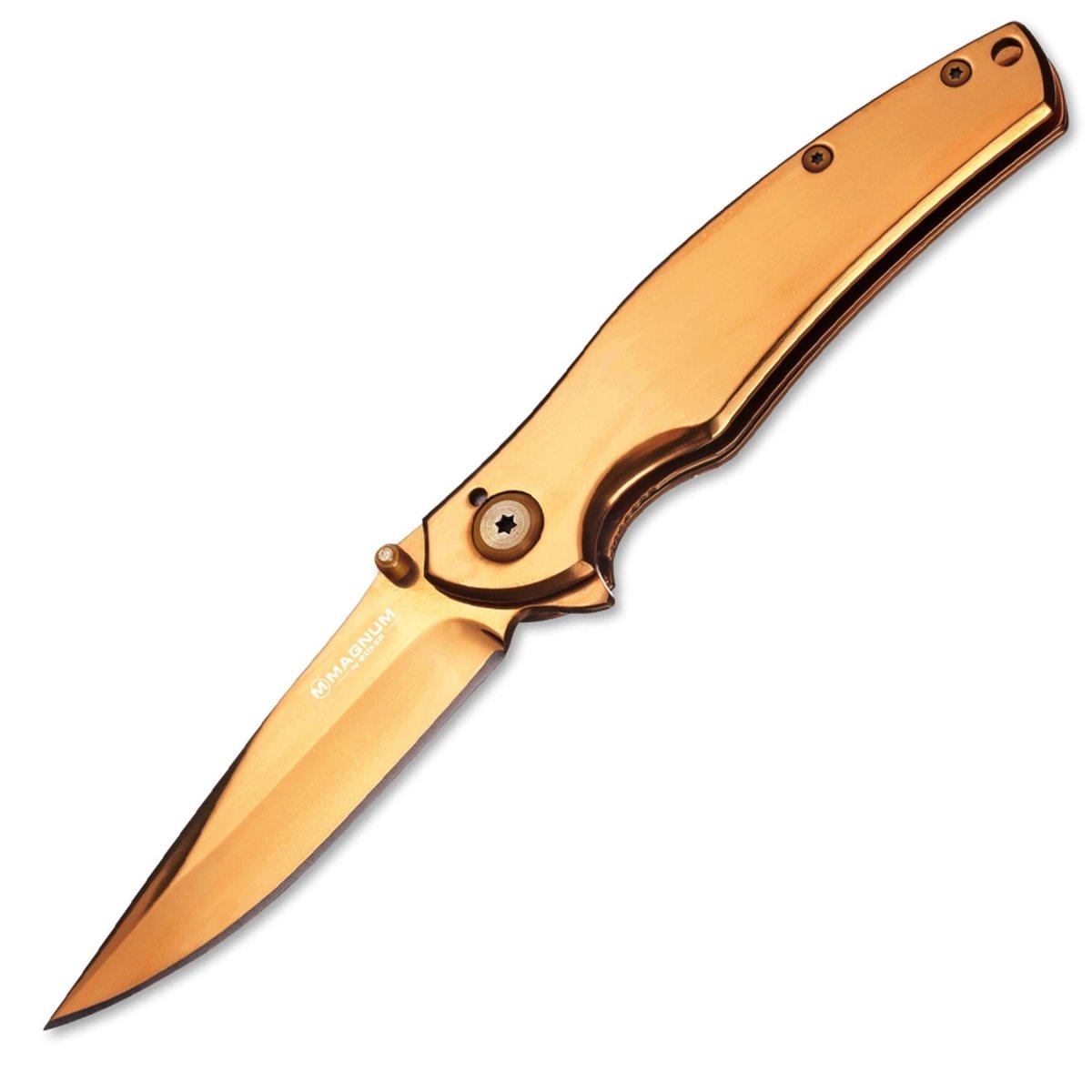 Böker Gold Finger-Klapptaschenmesser aus eloxiertem Edelstahl 440A Linerlock