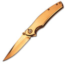 Boker Gold finger folding pocket knife anodized stainless steel 440A linerlock - GoMilitar