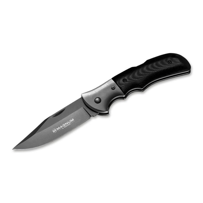BOKER Grey Eminence Taschenmesser, klappbar, kompakter schwarzer Micarta-Griff, 440A-Stahl – GoMilitar