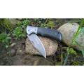BOKER Grey Eminence Taschenmesser, klappbar, kompakter schwarzer Micarta-Griff aus 440A-Stahl