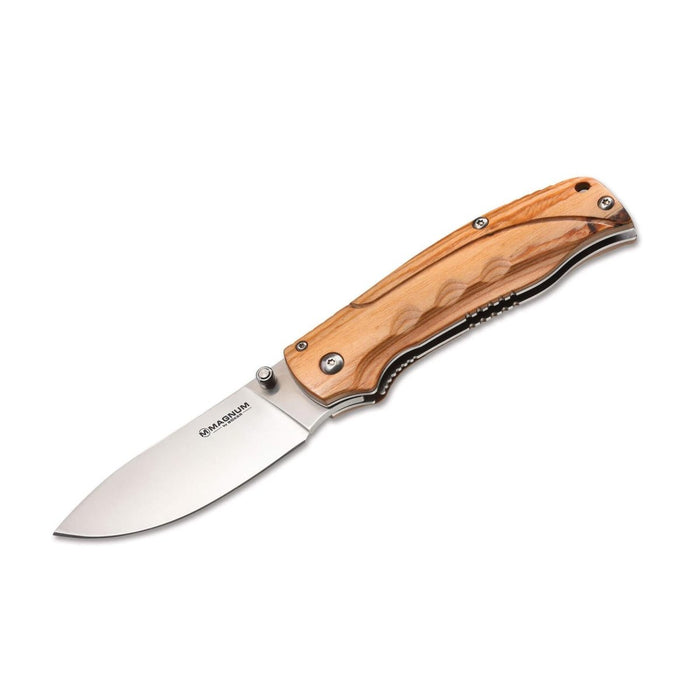 BOKER Pakka Hunter Taschenmesser Liner Lock unbeschichteter 440B Stahl Holzgriff - GoMilitar