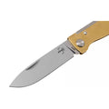 Böker Plus Atlas Slipjoint-Taschenmesser, Griff aus satiniertem Drop-Point-Messing