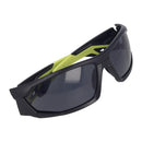 Bolle MERCURO tactical glasses with green black frame, polarized smoke lenses, and UV protection for outdoor use.