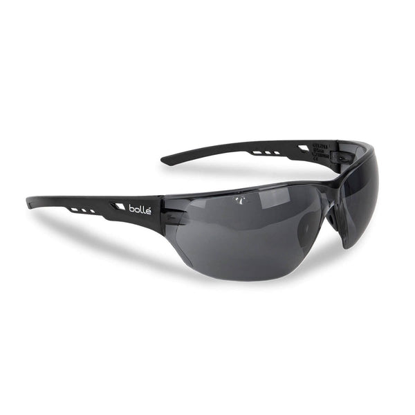 Bolle NESS Tactical Glasses Durable Black Frame Smoke Lens UV Protection - GoMilitar