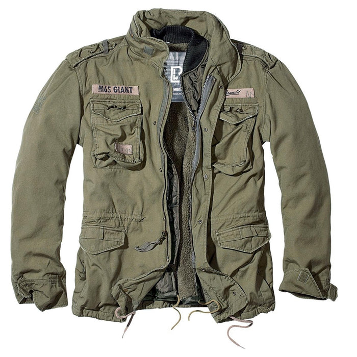 Brandit Classic M65 Giant Jacke im Militär-Vintage-Stil, herausnehmbares Futter, Oliv – GoMilitar