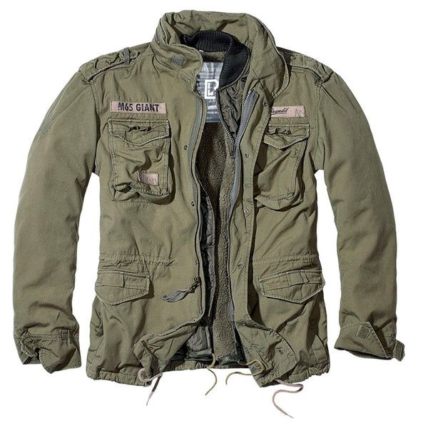Brandit Classic M65 Giant Jacket Military Vintage Style Removable Lining Olive - GoMilitar