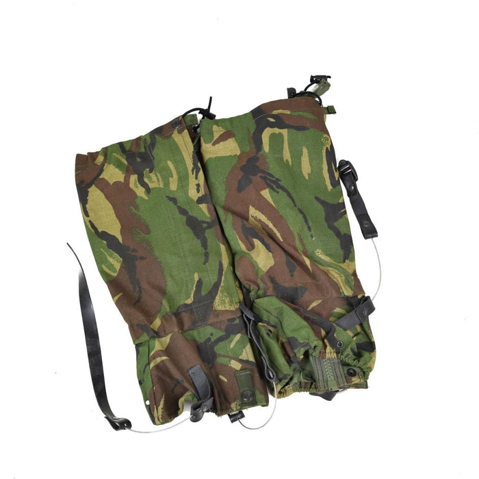 Gamaschen der britischen Armee in DPM Woodland-Tarnung mit Stahldrahtbändern und strapazierfähigem Cordura-Gewebeschutz