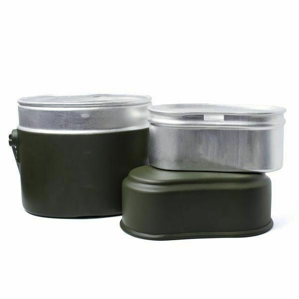 BW Germany Army Style mess kit Aluminium military bowler pot 3 pieces kit repro - GoMilitar