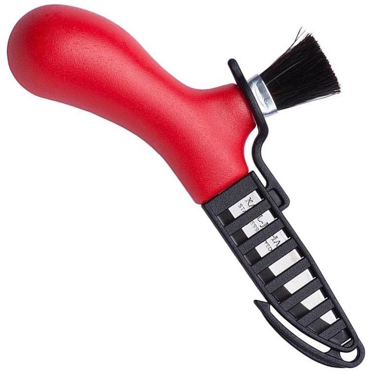 Schwedisches Messer MORA Pilzsammler Edelstahl echte Rosshaarbürste Rot