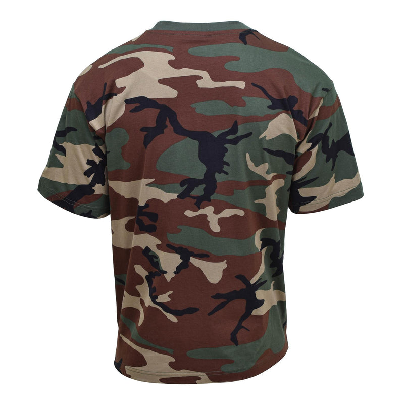 MFH US Militär Stil Kurzarm T-Shirt Woodland Camouflage Unterhemden