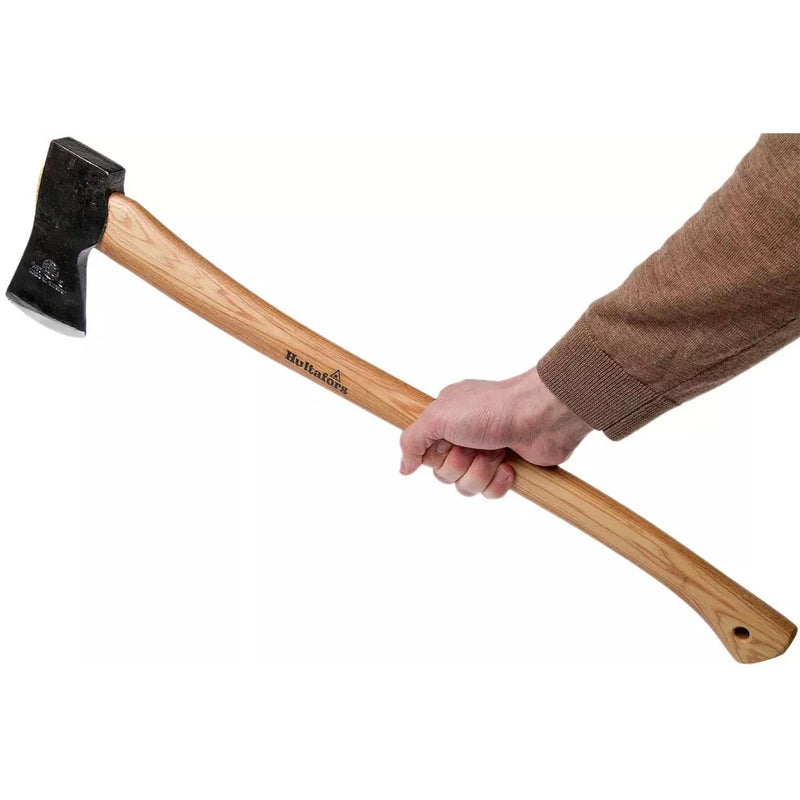 HULTAFORS Qvarfot Fällaxt, langer Hickory-Stiel, geschärfter Axtkopf aus Kohlenstoffstahl