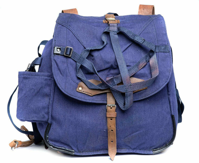 Original rumänischer Armee-Rucksack, Militär-Überschuss, blauer Canvas-Brotbeutel, NEU