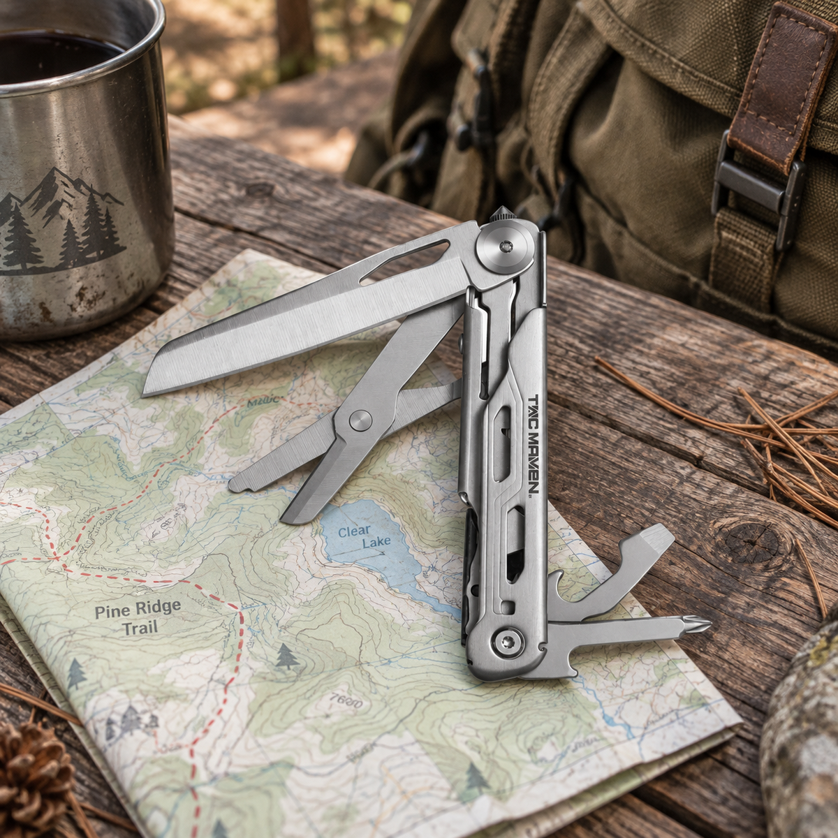TAC MAVEN Axel Camping Multitool Kompaktes Outdoor-Utility-Tool Schwarz