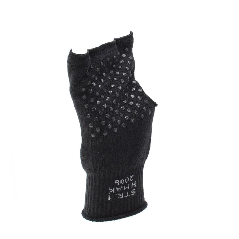 Original dänische Militärhandschuhe schwarz wärmer fingerlos rutschfeste Handfläche Armee NEU