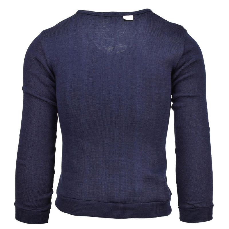 Originales Army-Sweatshirt aus blauem Jersey der französischen Militärschule mit V-Ausschnitt