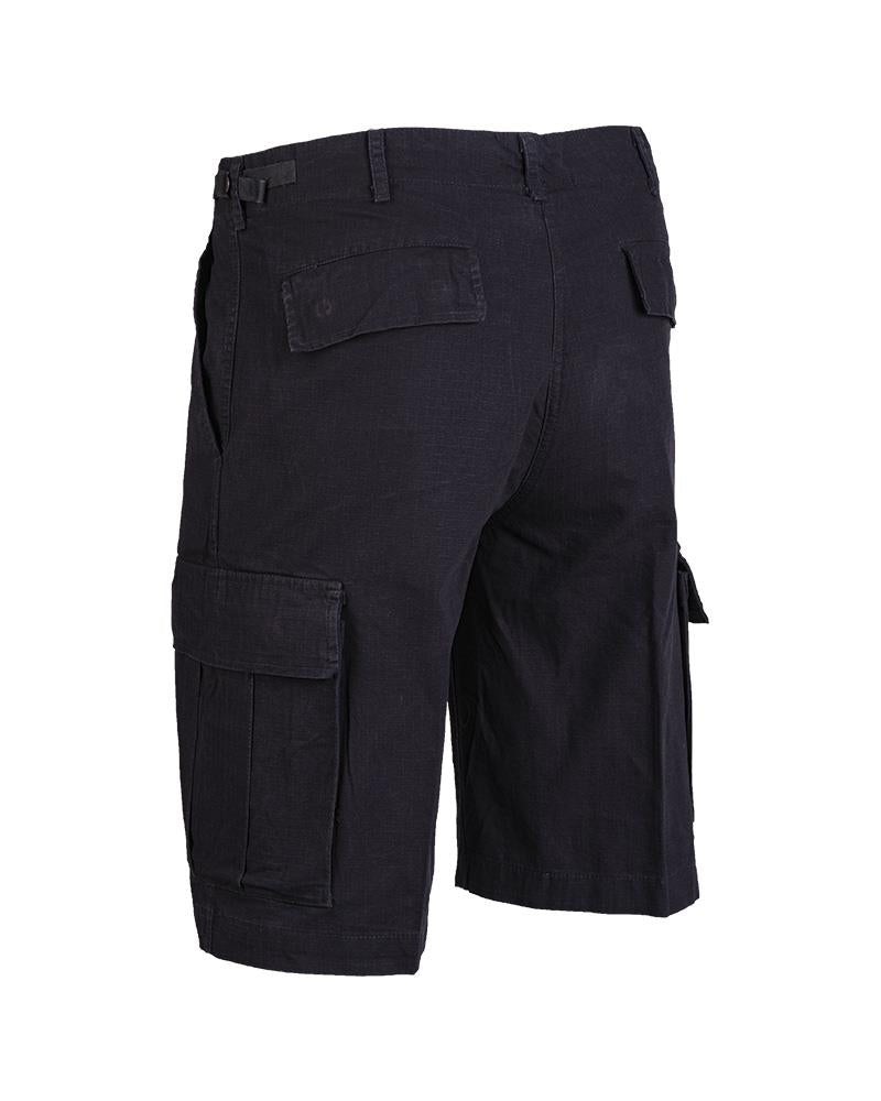 Schwarze, vorgewaschene, leichte Bermudashorts der Marke Mil-Tec im US-Militärstil