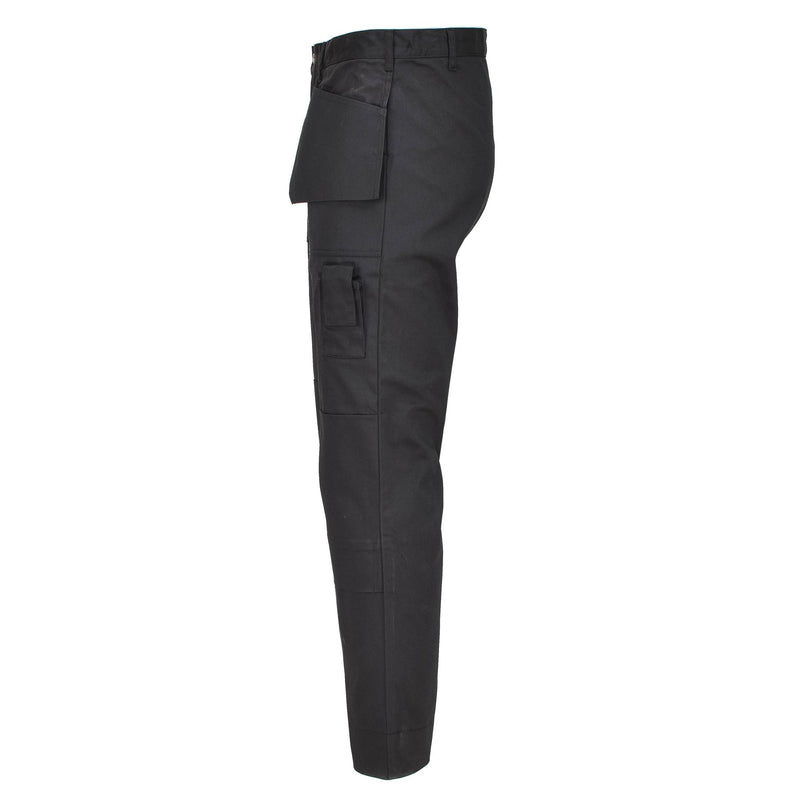 Original belgische Militär-Arbeits-Cargohose, strapazierfähig, verstärkte Knie, schwarz, NEU
