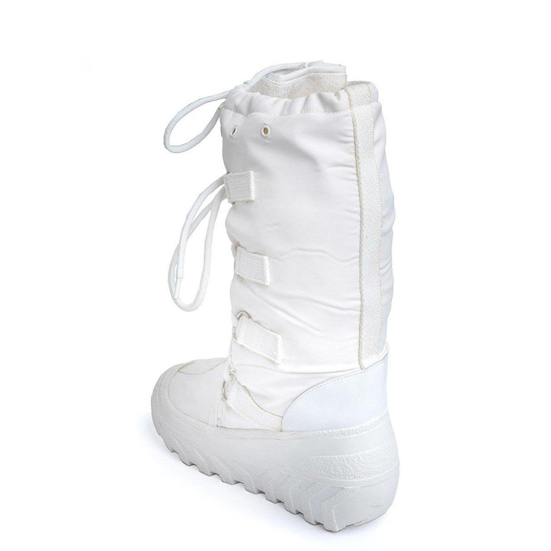 Echte italienische Militär-Schneestiefel mit wärmendem Obermaterial, Schnürsenkel, weiß, NEU