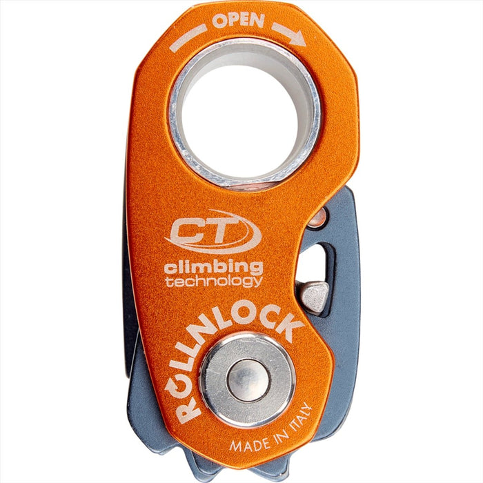 Orange Climbing Technology ROLLNLOCK 3-in-1 Flaschenzuggerät und Seilklemme, kompakt und ultraleicht für den Klettereinsatz