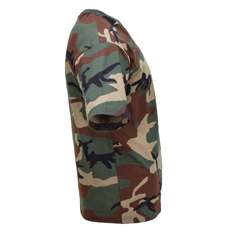 MFH US Militär Stil Kurzarm T-Shirt Woodland Camouflage Unterhemden