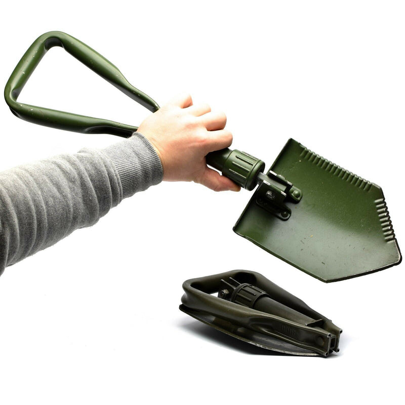 Original deutsche BW Armee Klappspaten. Survival Outdoor Grüner Spaten