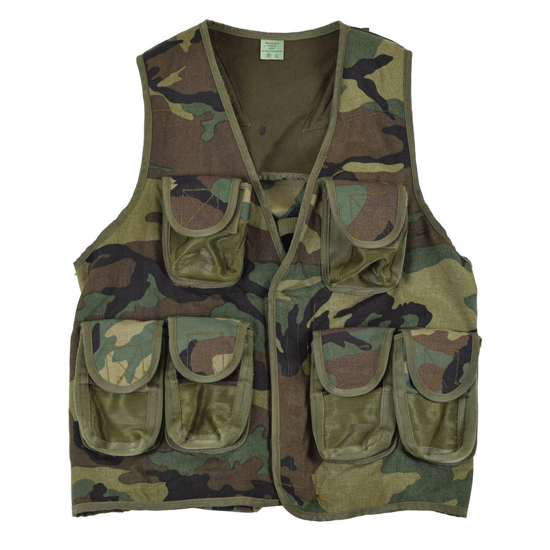 Original NATO taktische Weste Waldtarnung mehrere Taschen Feld Armee NEU