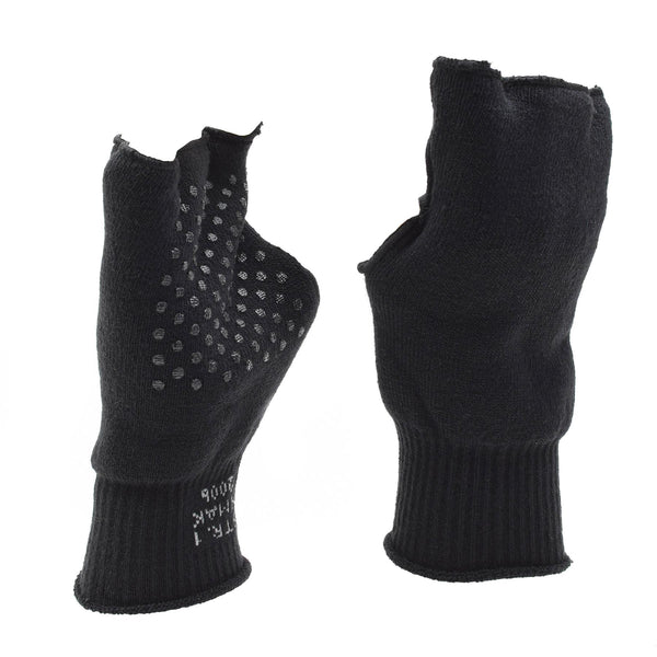 Original dänische Militärhandschuhe schwarz wärmer fingerlos rutschfeste Handfläche Armee NEU