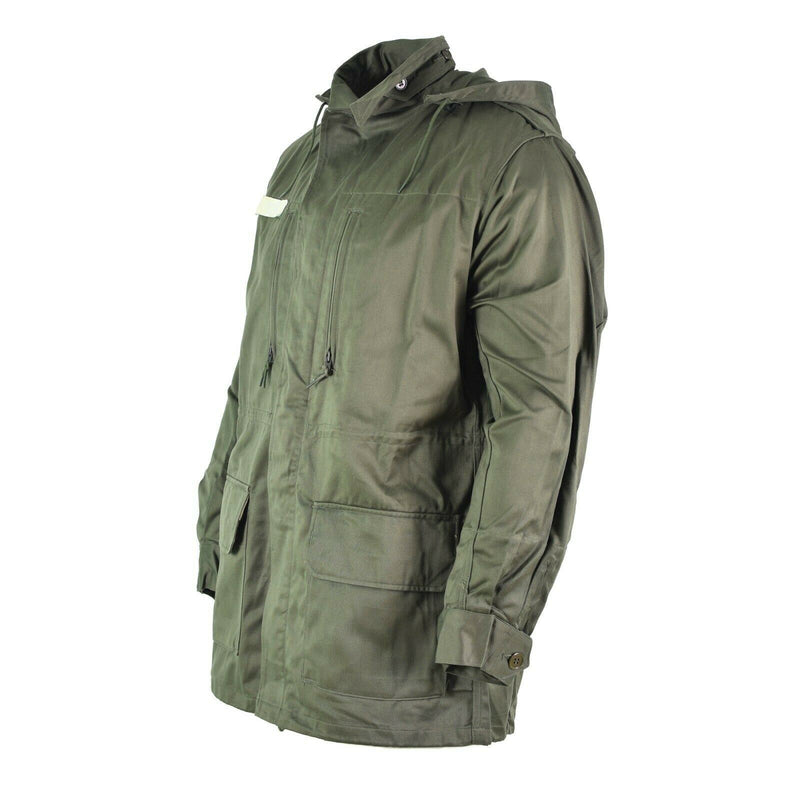 Original französische Armee Olive OD Jacke Müdigkeit Kampf Militär Kapuzenparka Satin