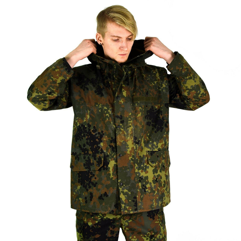 Original Bundeswehr Feldjacke GoreTex Flecktarn wasserdichter Regenschutzparka