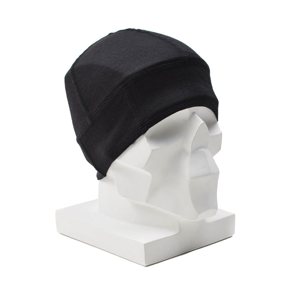 Blochl Brand Beanie im Militärstil, atmungsaktive Merinowolle, schwarz, NEU