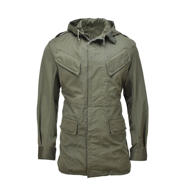 Echte belgische Militärjacke oliv Feldtruppen BDU Kapuzenparka Vintage NEU