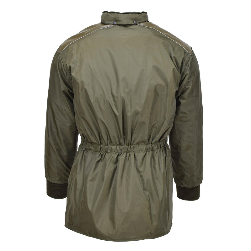 Original italienische Militär-Luftstreitkräfte-Regenjacke mit Kapuze und Futter aus olivgrünem Regenmantel NEU