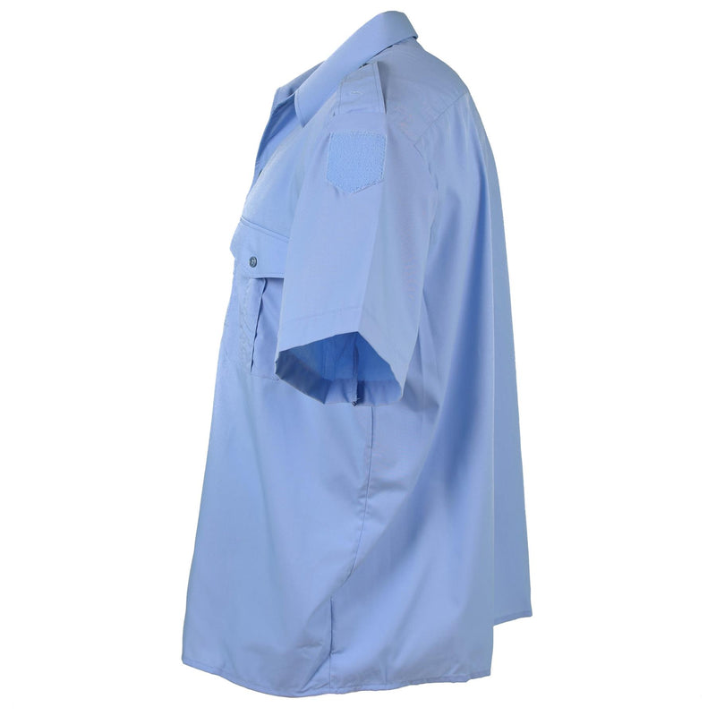 Original französische Militärpolizei, kurzärmeliges Hemd „Gendarme“ aus blauer Baumwolle, NEU