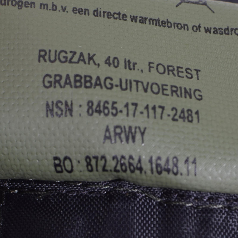 Original niederländischer Militär-Tagesrucksack, Marine-Rucksack, Wander- und Campingrucksack, Woodland, 40 l