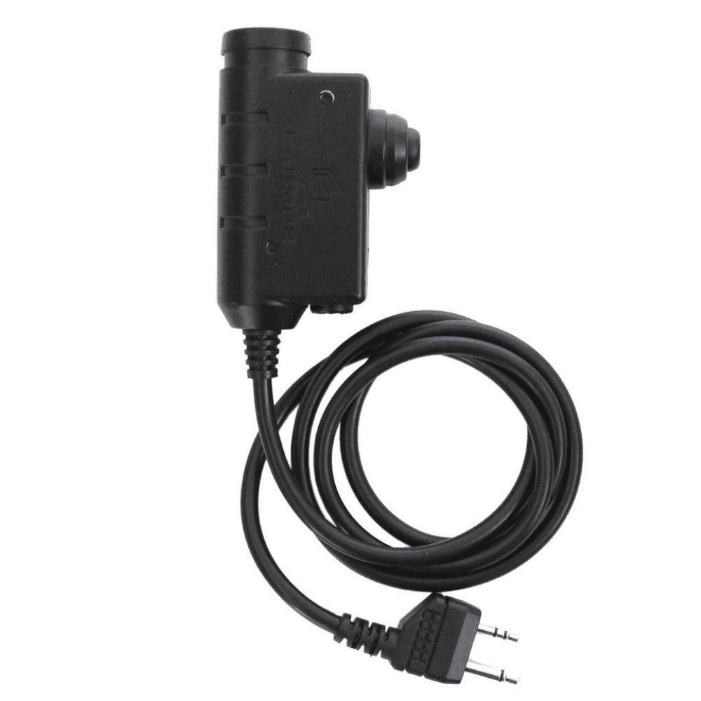 Earmor M52 PTT-Adapter Midland 2-poliges kabelgebundenes taktisches Headset-Kabel Schwarz