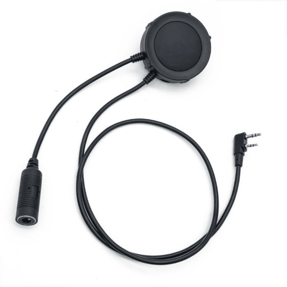 EARMOR M55 PTT-Adapter Kenwood Baofeng 2-Pin-Radio-Headset-Adapter Schwarz