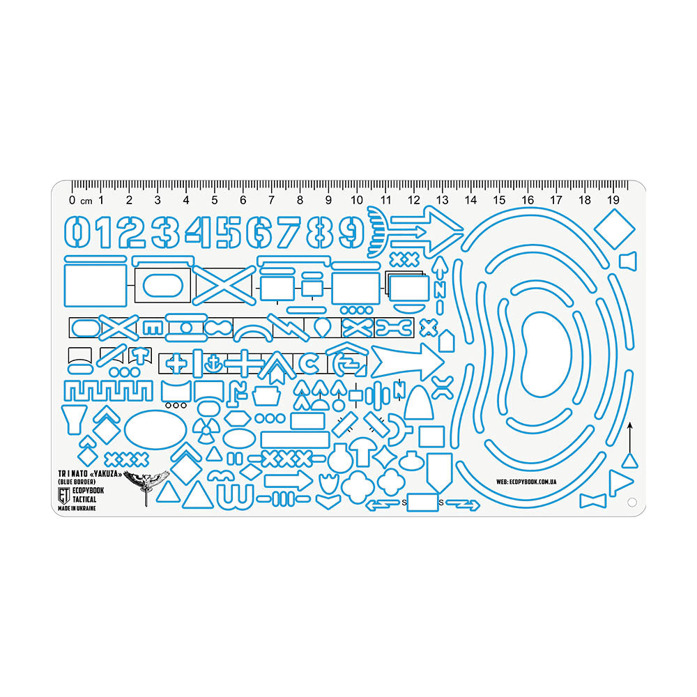 Ecopybook Tactical Scout's Ruler NATO UA Military Map Tool Blauer Rand
