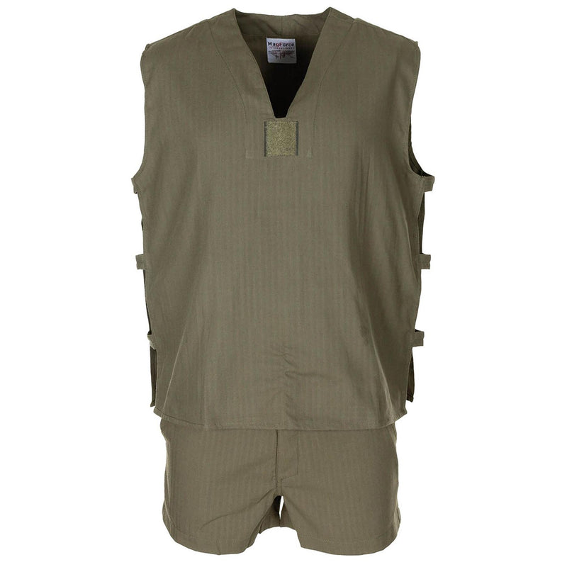 Original französisches Militär-Dschungel-ärmelloses olivfarbenes Hemd, taktisch, leicht, NEU