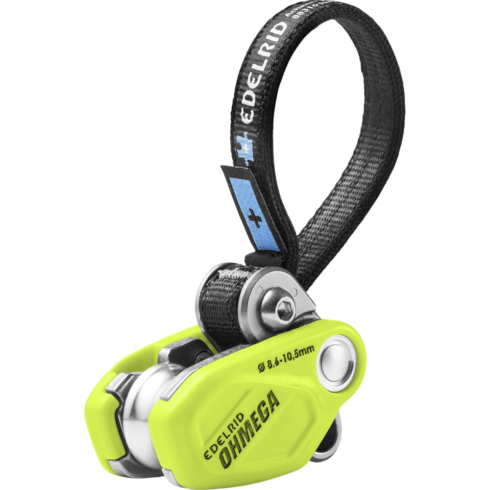 Edelrid Ohmega Kletterbremsassistent mit Seilrolle 8,6–10,5 mm Seiloase