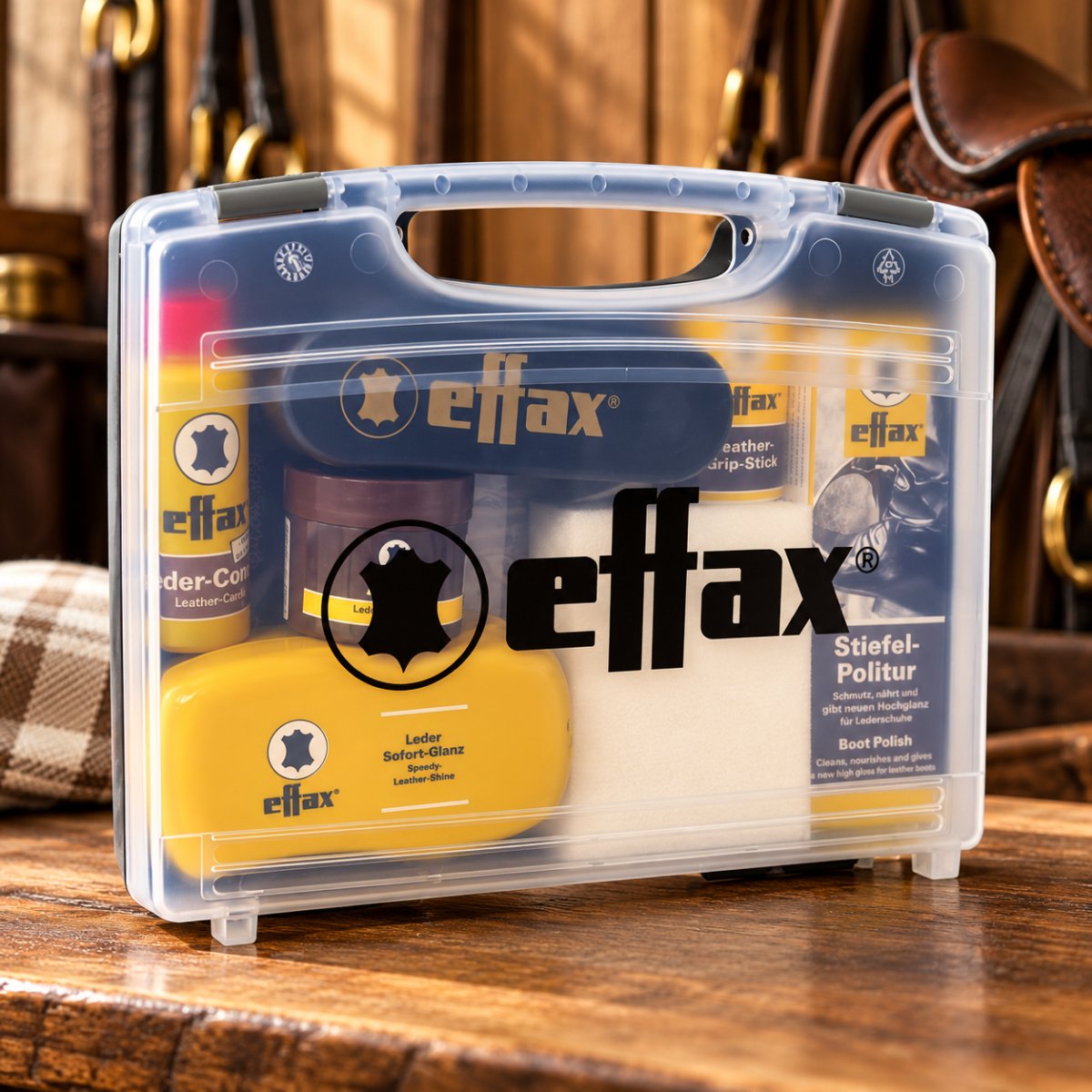 Effax Lederpflegeetui Komplettes Lederreinigungs- und Polierset Reiseset
