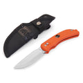 EKA Schwedisches Fischermesser G3 Aufreißhaken 59 HRC Stahlklinge orange Proflex Griff